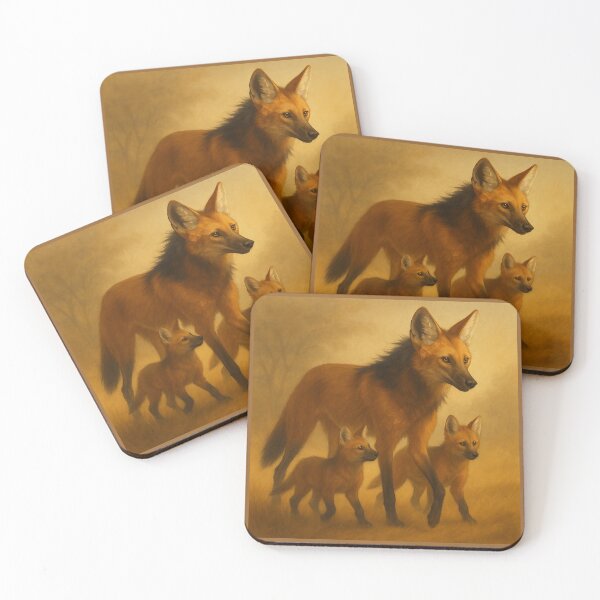 Item preview, Maned Wolf and Cubs – A Gentle Family Journey in the Wild designed and sold by GeoWild Designs.