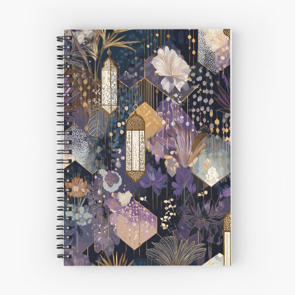 Item preview, Luxury Ramadan Lantern Floral Pattern Pack – Purple Gold Midnight Islamic Seamless Designs designed and sold by SweetManar.