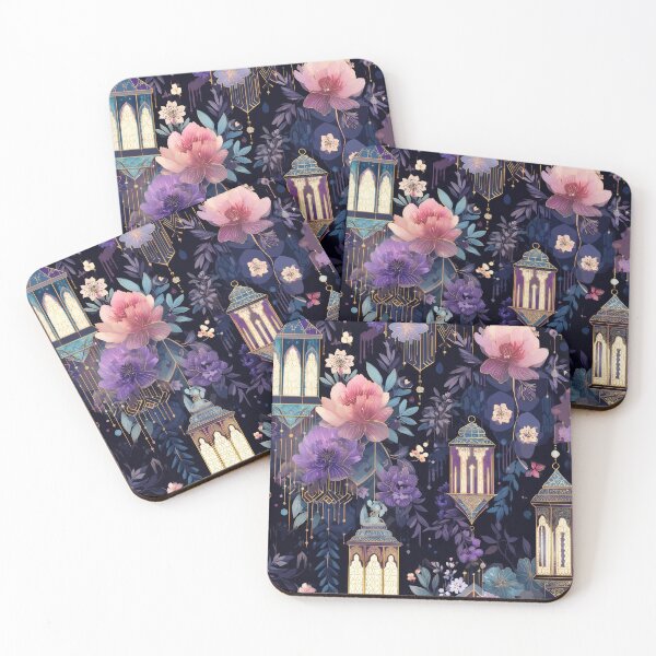 Item preview, Luxury Ramadan Lantern Floral Pattern Pack – Purple Gold Midnight Islamic Seamless Designs designed and sold by SweetManar.