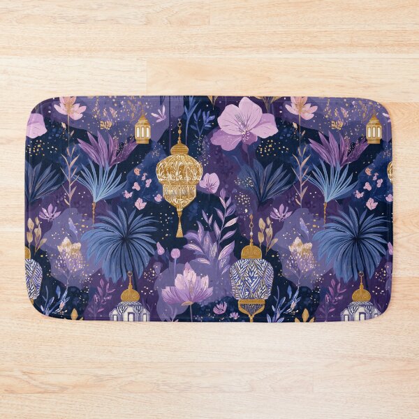 Item preview, Luxury Ramadan Lantern Floral Pattern Pack – Purple Gold Midnight Islamic Seamless Designs designed and sold by SweetManar.
