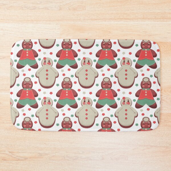 Item preview, Seamless pattern with gingerbread characters and holiday decorative elements in festive cartoon vector style	 designed and sold by olenapetol.