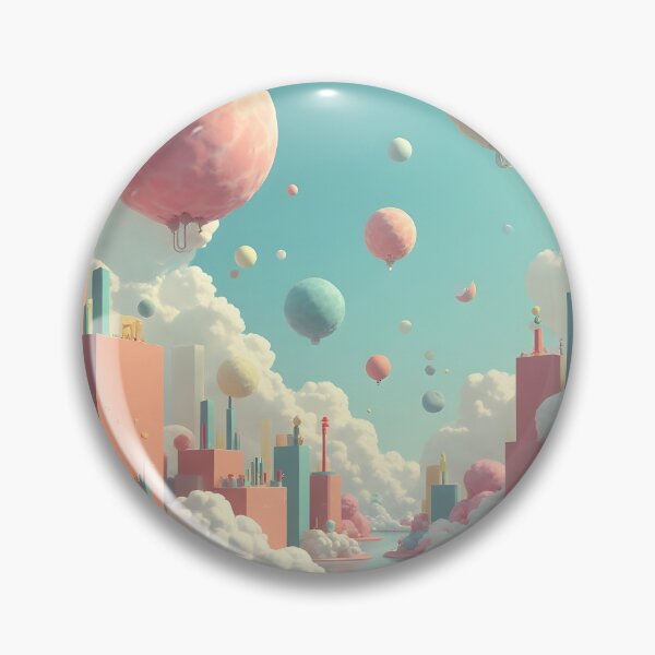 Artikelvorschau, Abstrakter Surrealismus, Stadtbild in Pastellfarben. entworfen und verkauft von Greenway Creations.