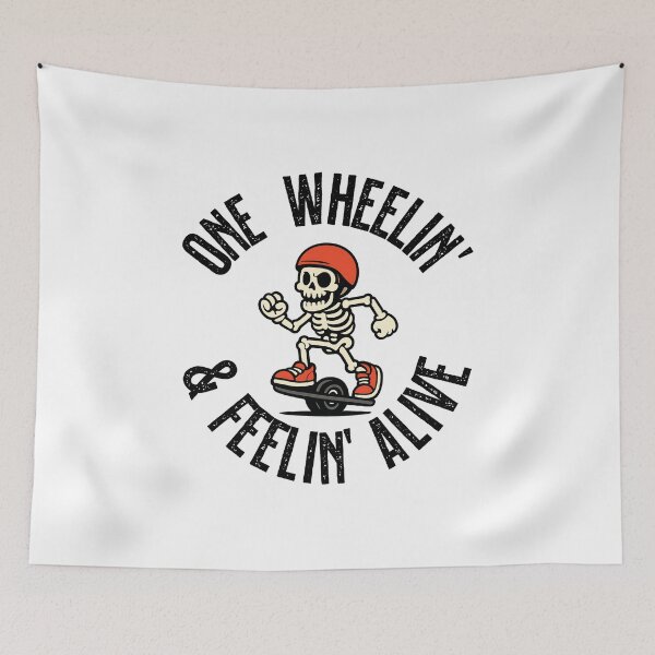 Item preview, One Wheelin’ & Feelin’ Alive – Skeleton Rider Mascot Design 1 designed and sold by My Cool Store.