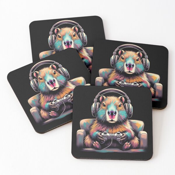 Item preview, Funny Capybara Gaming Artwork for Gamers designed and sold by GrumpySableye.