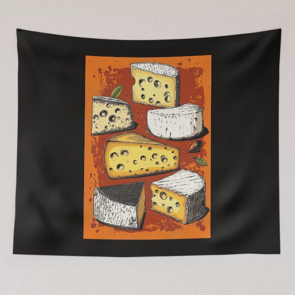 Item preview, Cheeses in Bold Orange: A Vibrant Composition Celebrating Texture, Flavor and Artistic Detail designed and sold by OlfactoART Studio.