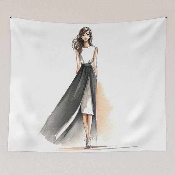 Item preview, Dress design sketch designed and sold by anytka.