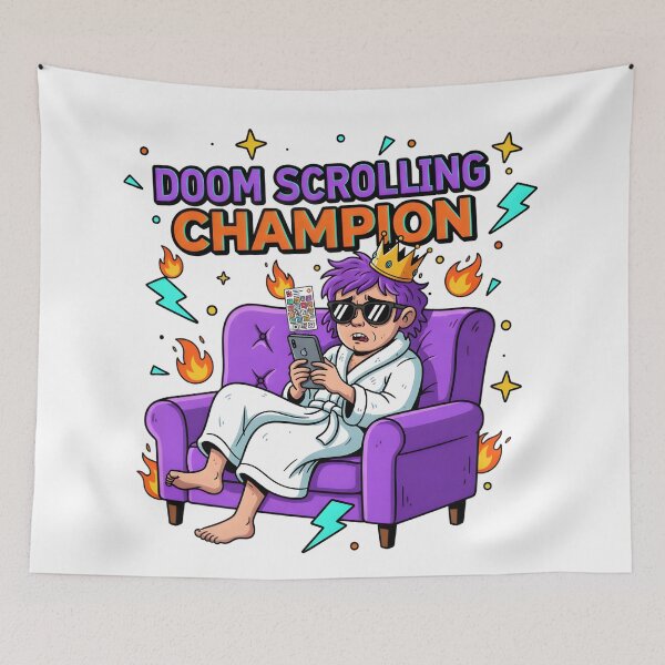 Item preview, Doom Scrolling Champion Cozy Throne designed and sold by AnnDesignStudio.