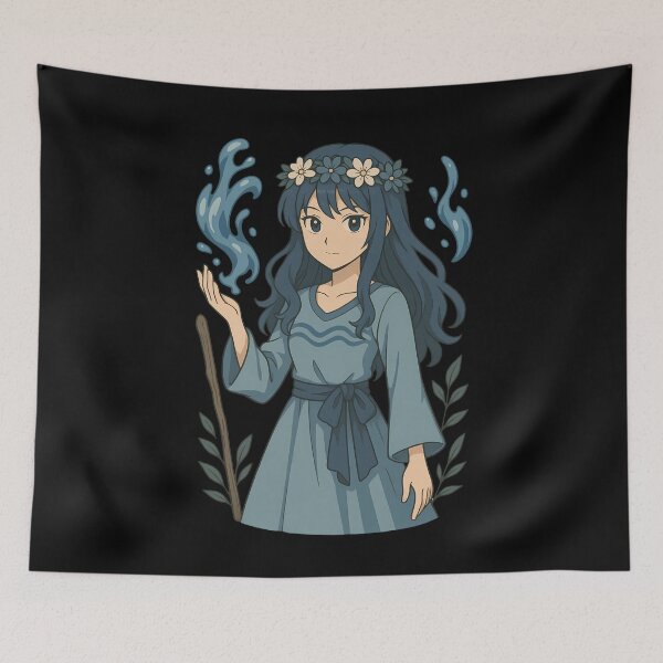 Item preview, Anime Water Magic Girl – Fantasy Illustration designed and sold by Myth-LegendArt.