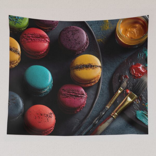 Item preview, Bright macarons with paint palette designed and sold by anytka.