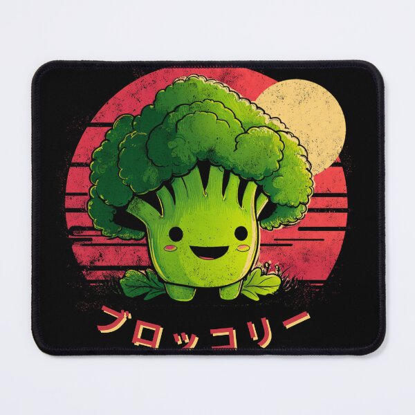 Item preview, Cheerful Kawaii Broccoli at Sunset designed and sold by JeNoStudio.