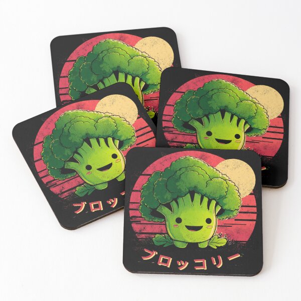 Item preview, Cheerful Kawaii Broccoli at Sunset designed and sold by JeNoStudio.