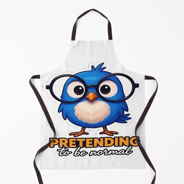 Item preview, Cute Blue Bird with Glasses Pretending to Be Normal Realistic Sticker Design designed and sold by ARTCREATESHOP.