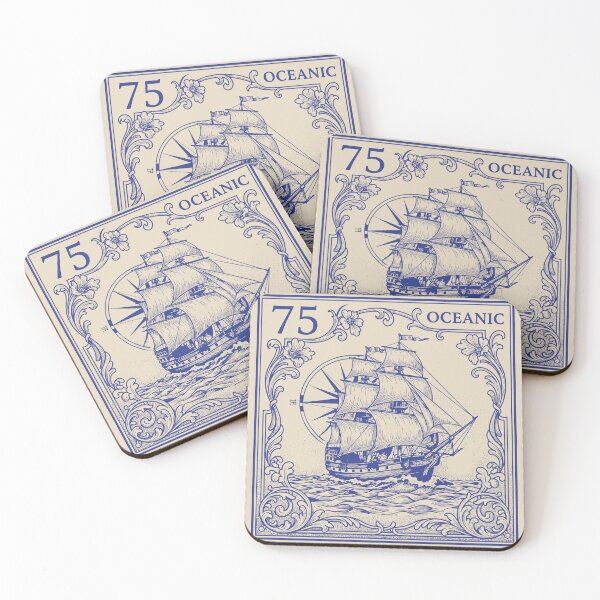 Item preview, Oceanic Sailing Ship Postage Stamp Illustration designed and sold by WhiskStmaps.