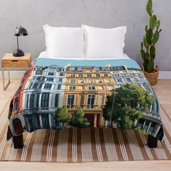Item preview, Colorful buildings in a city scene designed and sold by anytka.