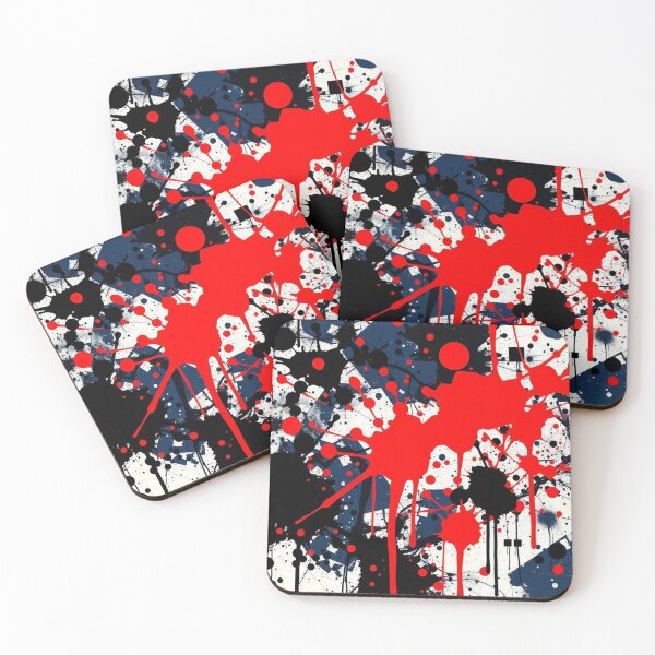 Item preview, Abstract Red Blue White and Black Splatter Art designed and sold by UNK-Fatigues.
