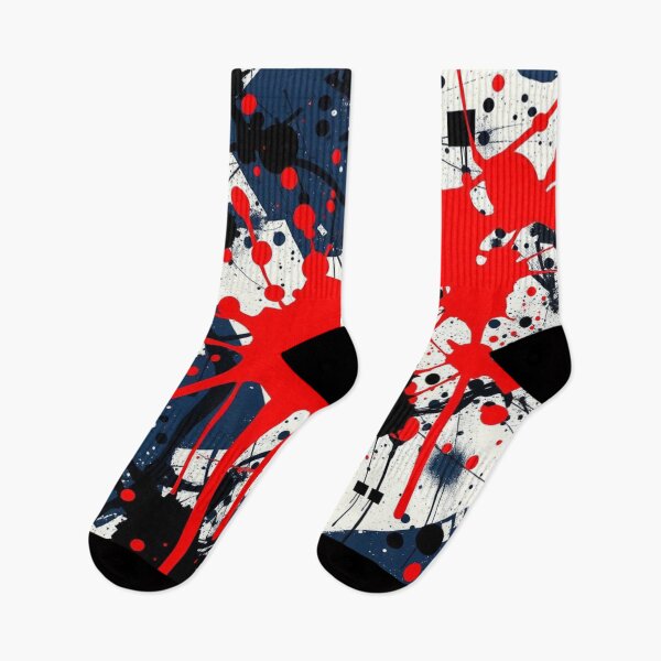 Item preview, Abstract Red Blue White and Black Splatter Art designed and sold by UNK-Fatigues.