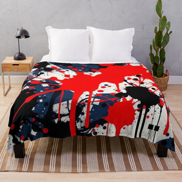 Item preview, Abstract Red Blue White and Black Splatter Art designed and sold by UNK-Fatigues.