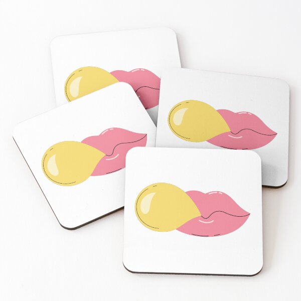 Item preview, Pastel-colored, glossy lips with a bubble gum bubble. A woman's mouth is blowing a bubble gum bubble. designed and sold by Natalia4321.