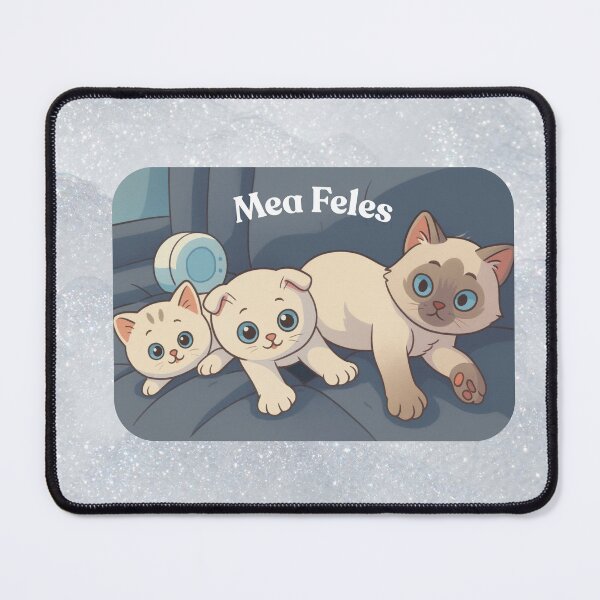 Item preview, Adorable Trio of Cartoon Kittens Relaxing on a Couch ''Mea Feles '' designed and sold by doktordanTemiz.