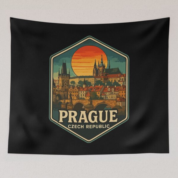 Item preview, Prague Czech Republic Retro Vintage Travel designed and sold by TomFrontierArt.