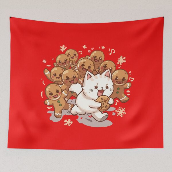 Item preview,  Cute Cat vs Gingerbread Squad designed and sold by EchopawCo.