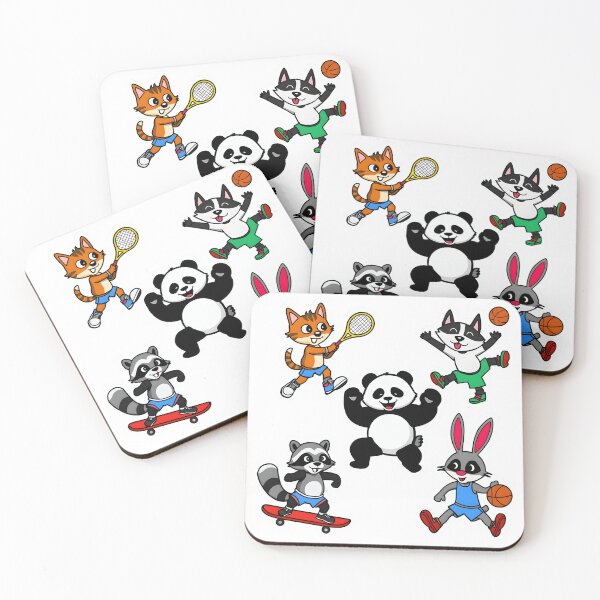 Item preview, Sporty Animal Sticker Pack – Tennis, Basketball, Skateboard & More designed and sold by SoftyDesigns.