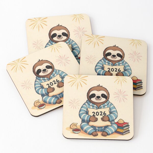 Item preview, Cozy Sloth 2026 – Cute New Year Pajama Sloth designed and sold by PunchDrop.