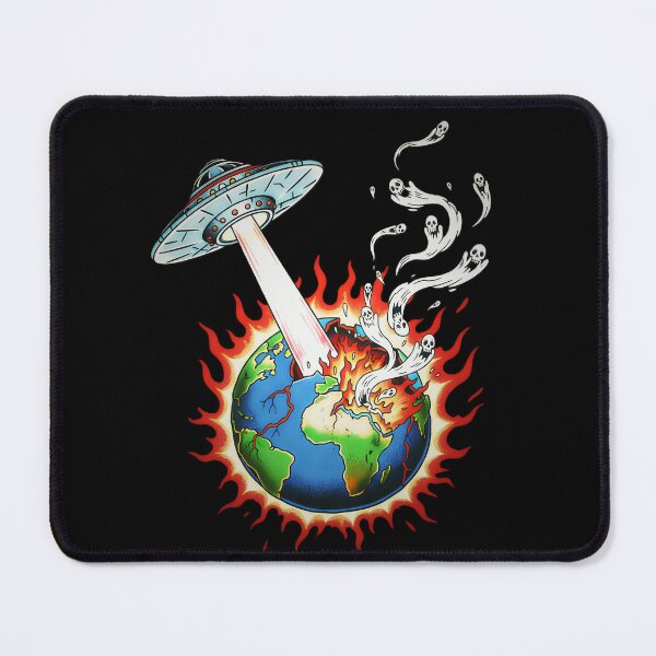 Item preview, UFO Destroying Earth - Retro Sci-Fi Apocalypse designed and sold by CoffinsArt.