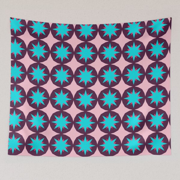 Item preview, Cute Star Pink Blue Geometric Abstract Pattern designed and sold by RoyalStarsPatts.