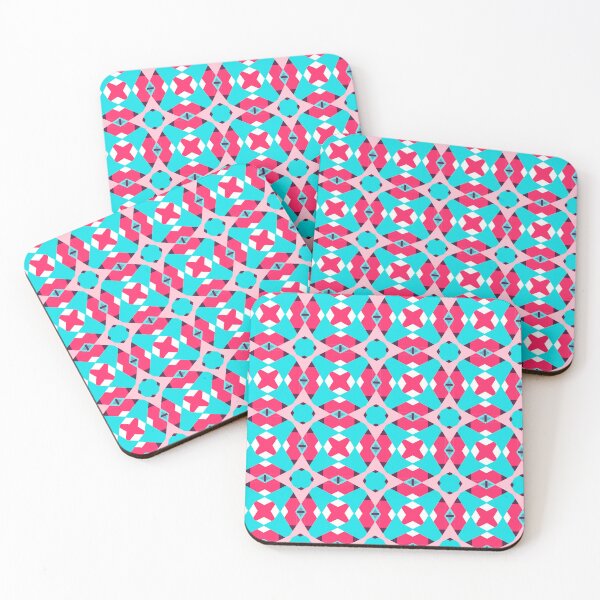 Item preview,  Colorful Abstract Interlocking Geomteric Tessellation Pink Pattern designed and sold by RoyalStarsPatts.