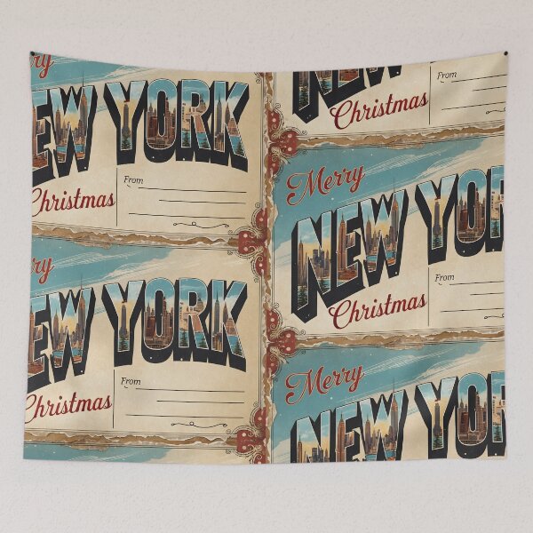 Item preview, Merry Christmas From New York USA Postcard Greetings Retro Travel Vintage designed and sold by TravelPostcardGems.