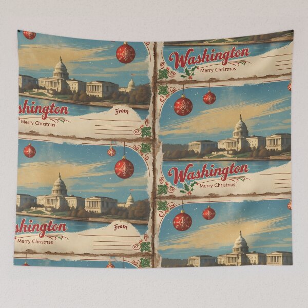 Item preview, Merry Christmas From Washington USA Postcard Greetings Retro Travel Vintage designed and sold by TravelPostcardGems.