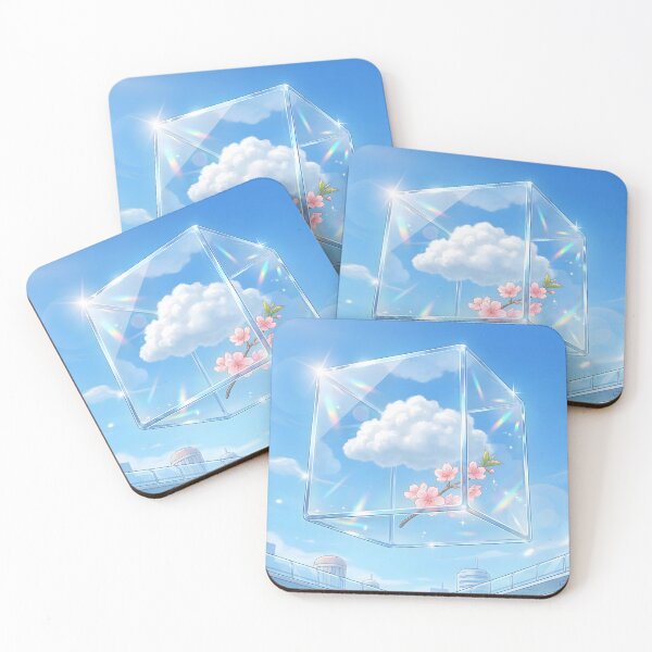 Item preview, Frutiger Aero Glass Cube with Cloud and Blossom designed and sold by AeroNomad.