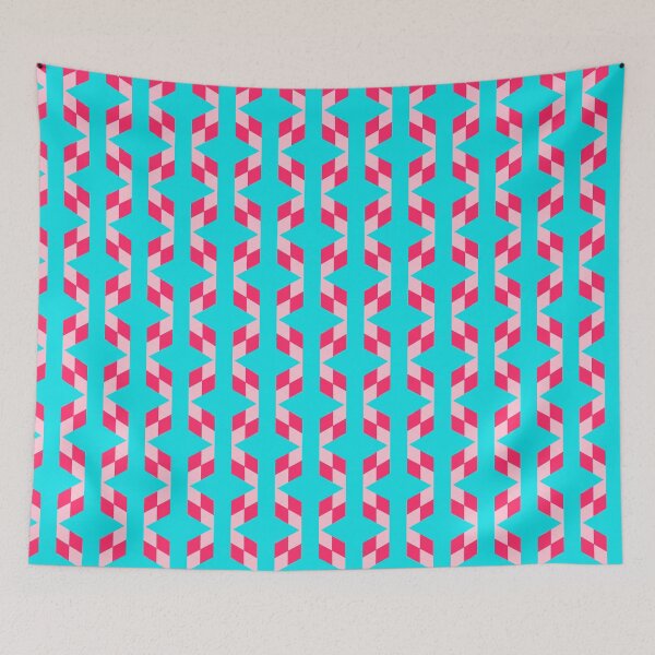 Item preview, Beautiful Colorful Crosshatch Fishbone Pink Blue Abstract Geomteric Pattern designed and sold by RoyalStarsPatts.