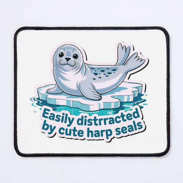 Item preview, Easily Distracted by Cute Harp Seals Kawaii Seal Pup designed and sold by designleon19.