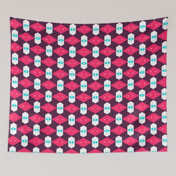 Item preview, Colorful Abstract SubwayTile Fishbone Pink Abstract Geomteric Pattern designed and sold by RoyalStarsPatts.