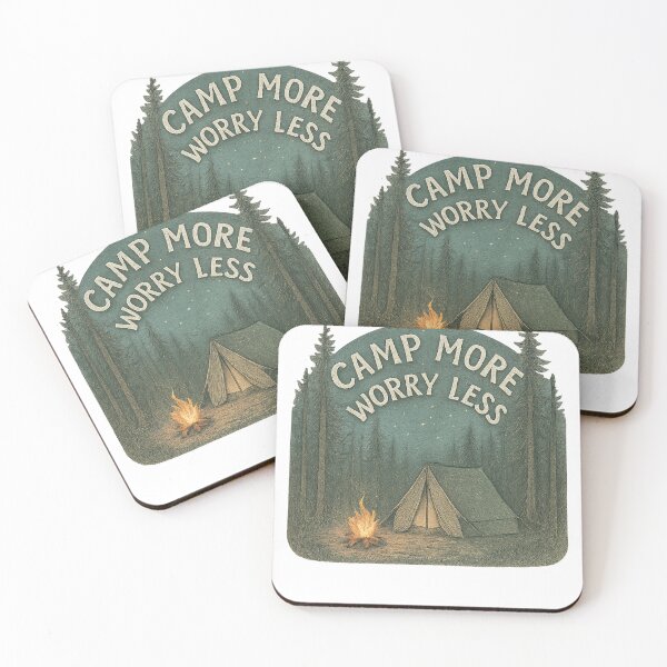 Item preview, Camp More Worry Less Adventure Vintage Travel designed and sold by Retro-Anime9.
