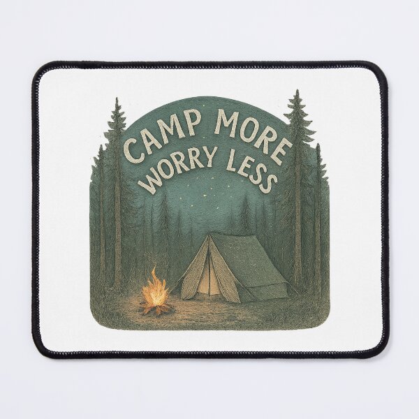 Item preview, Camp More Worry Less Adventure Vintage Travel designed and sold by Retro-Anime9.