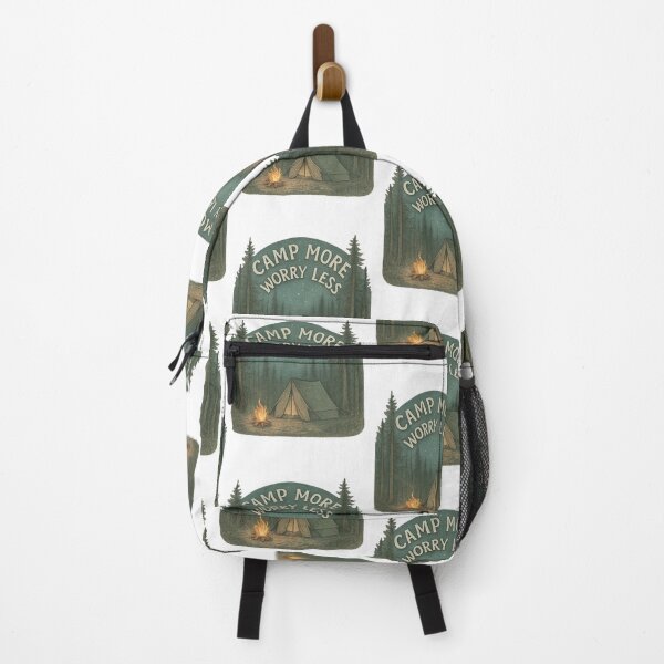 Item preview, Camp More Worry Less Adventure Vintage Travel designed and sold by Retro-Anime9.