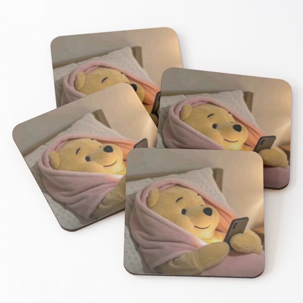 Item preview, Winnie the Pooh lying down looking at his cell phone designed and sold by MARTBOMM.