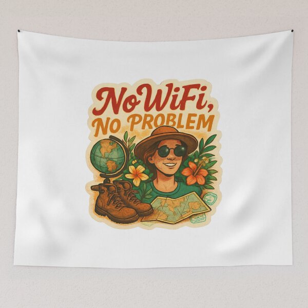 Item preview, No Wifi No Problem Adventure Vintage Travel designed and sold by Retro-Anime9.