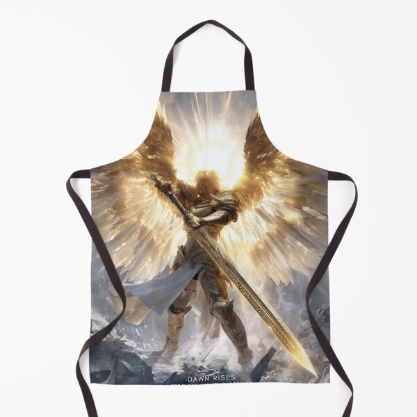 Item preview, Dawn Rises for Those Who Stand Unbroken | Archangel Warrior with Golden Sword designed and sold by VisionaryVeils.