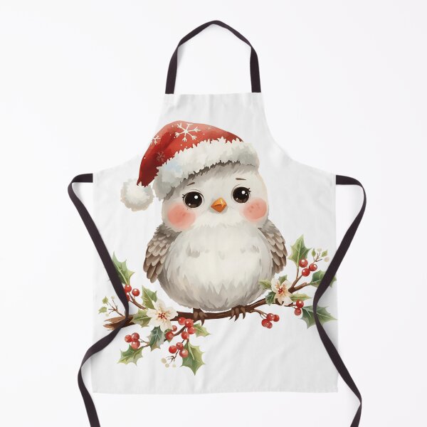 Item preview, Cute Christmas Owl Wearing Santa Hat – Cozy Winter Illustration designed and sold by ZYNORAworld.