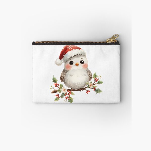Item preview, Cute Christmas Owl Wearing Santa Hat – Cozy Winter Illustration designed and sold by ZYNORAworld.