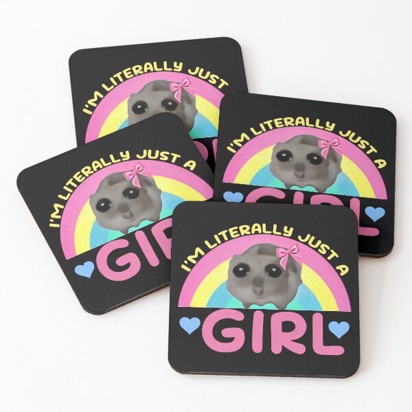 Item preview, I am Literally Just A Girl - Funny And Cute Rainbow Sad Hamster Meme designed and sold by Mado Shop.
