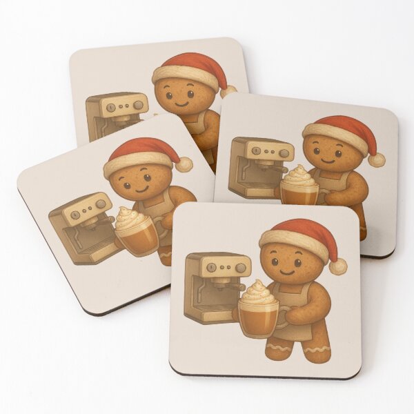 Item preview, Gingerbread Barista for Santa - Cute Festive Coffee Maker Art designed and sold by I AM BRO.