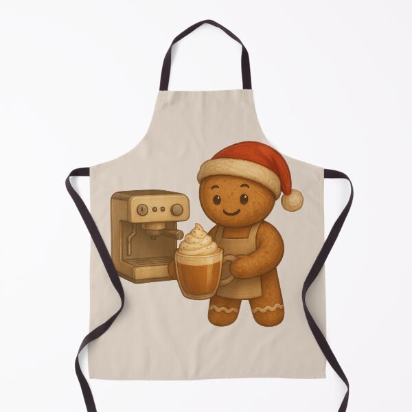 Item preview, Gingerbread Barista for Santa - Cute Festive Coffee Maker Art designed and sold by I AM BRO.