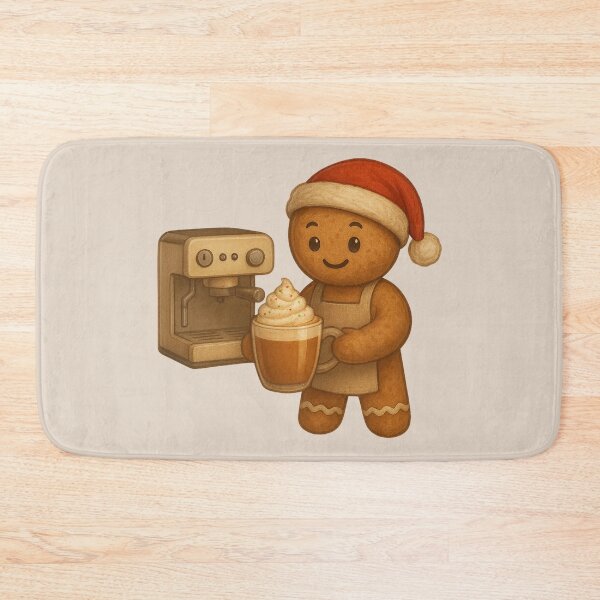 Item preview, Gingerbread Barista for Santa - Cute Festive Coffee Maker Art designed and sold by I AM BRO.