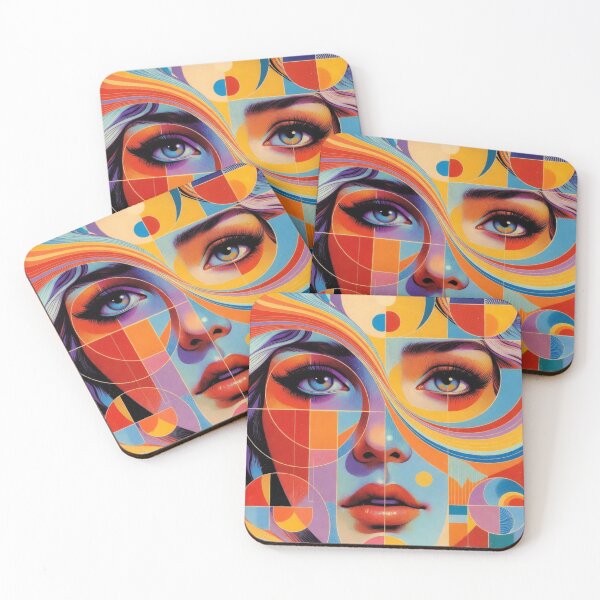 Item preview, Geometric Abstract Pop Art Female Portrait designed and sold by JonelleTshirts.