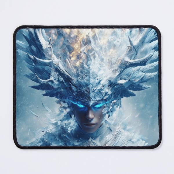 Item preview, Love Is the Only Fire Winter Cannot Kill | Ice Queen with Fiery Crown & Glowing Eyes designed and sold by VisionaryVeils.